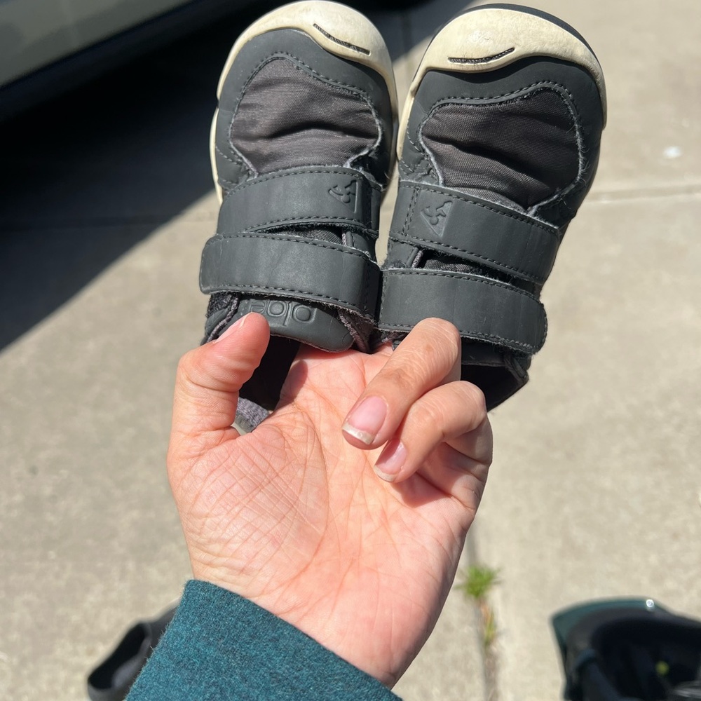 PLAE Black and White Sneakers with Velcro Straps